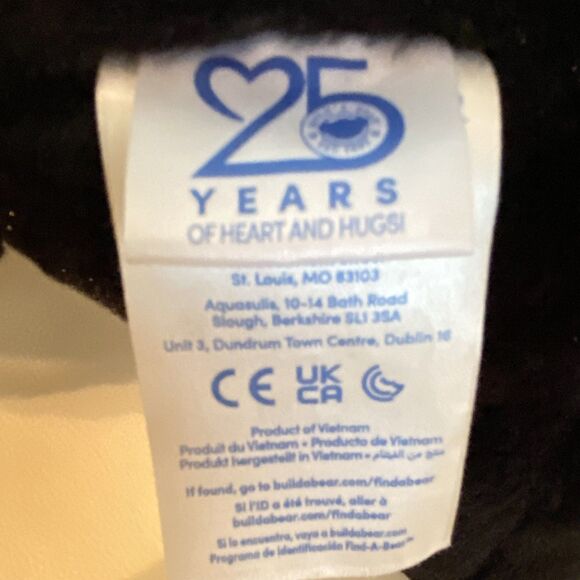RARE Build A Bear Black Lab Puppy 25th Celebration Red Collar NEW Soft PLUSH - Picture 11 of 14
